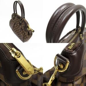 Louis Vuitton Bag Ebene Ebene Leather Brown Trevi Brown Shoulder Canvas Damier
